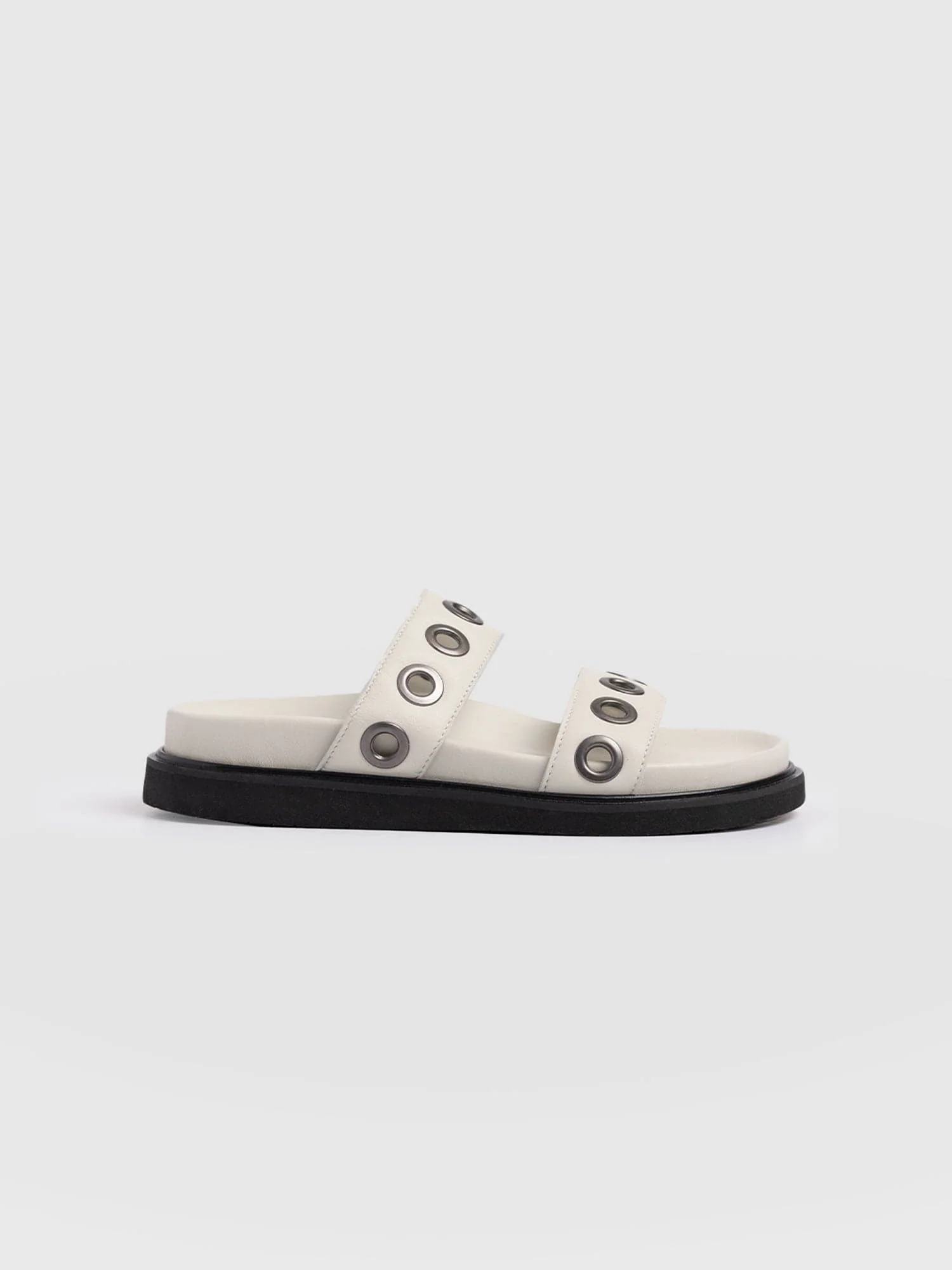 Madison Eyelet Slides in elegant perforated leather
