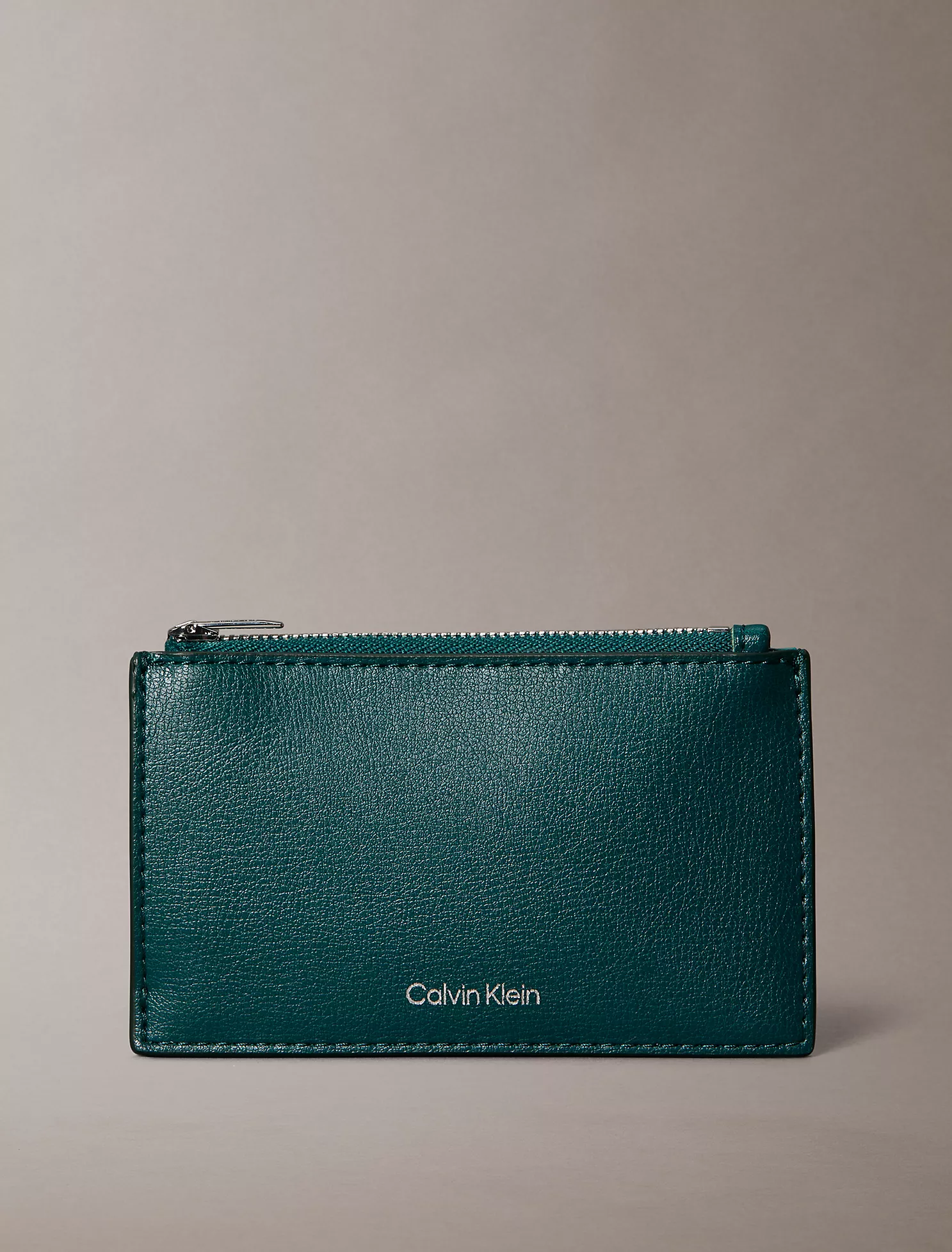 Foil Logo Top Zip Card Case