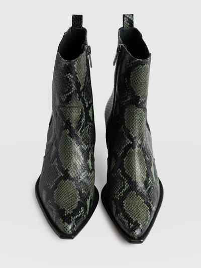 Billie Snake Boot with block heel