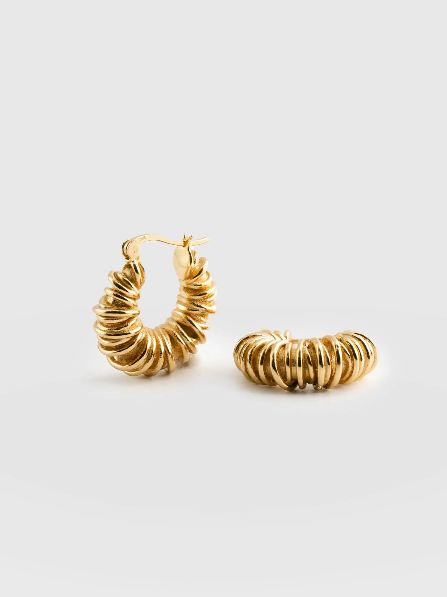Swirl Hoop Earrings, delicate gold-plated